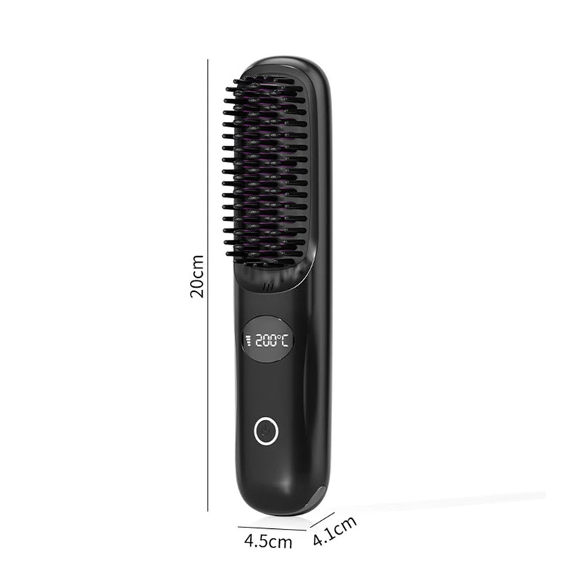 Escova de Cabelo Portátil- Brush Straightener