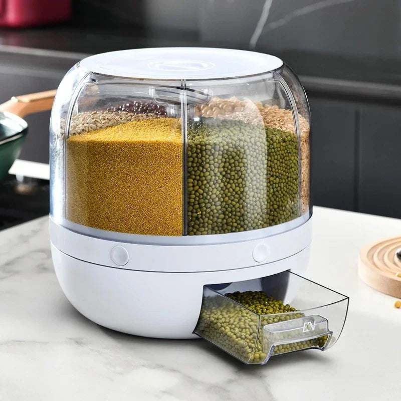 Dispenser Giratório Storage Pro -Recipiente de armazenamento de grãos giratório 360°
