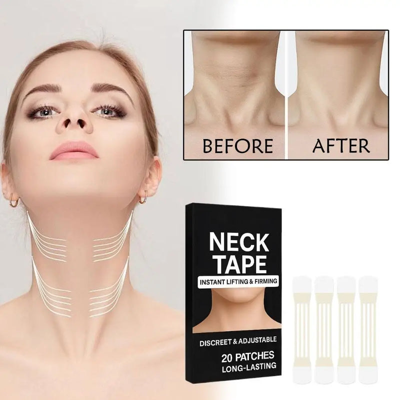 Neck Tape - Adesivo para rugas e flacidez pescoço 20pcs