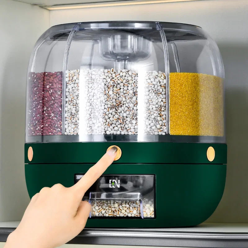 Dispenser Giratório Storage Pro -Recipiente de armazenamento de grãos giratório 360°
