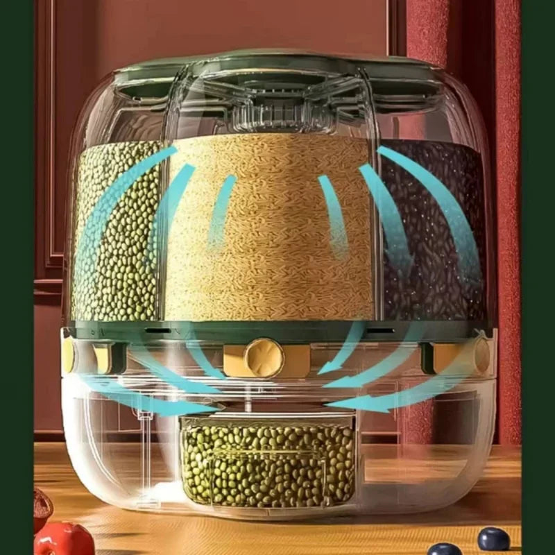 Dispenser Giratório Storage Pro -Recipiente de armazenamento de grãos giratório 360°
